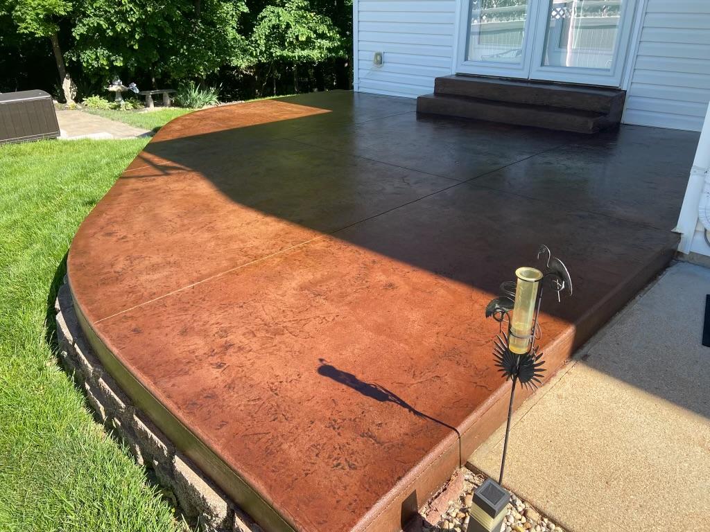 Sealed decorative patio coating after professional installation