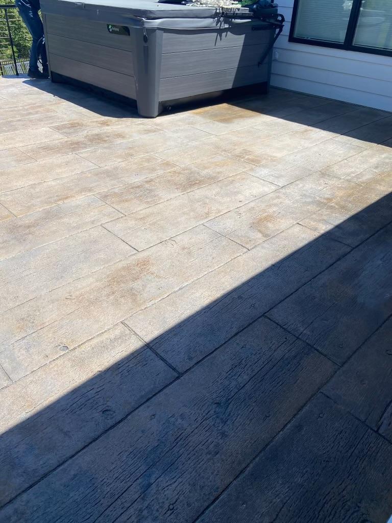 Outdoor patio slab before professional floor coating